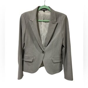 Express Light Gray Tailored Blazer with Notched Lapels EUC
